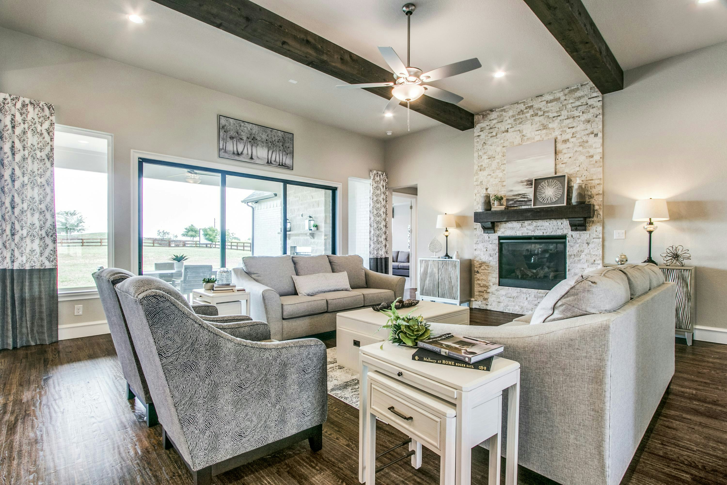 Living room of The Highlands of Northlake home in Northlake, TX by Kindred Homes