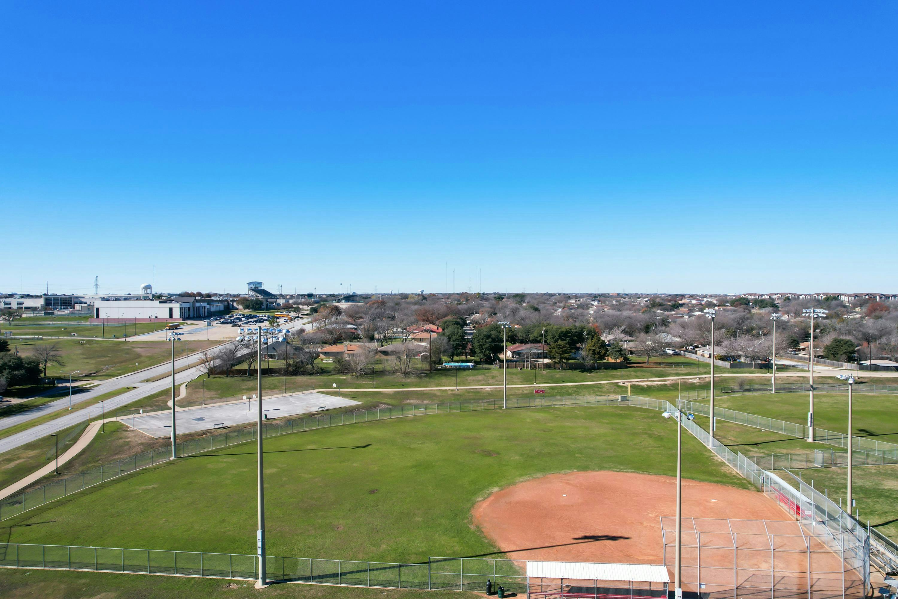 Baseball Field Aerial in DeSoto by Kindred Homes