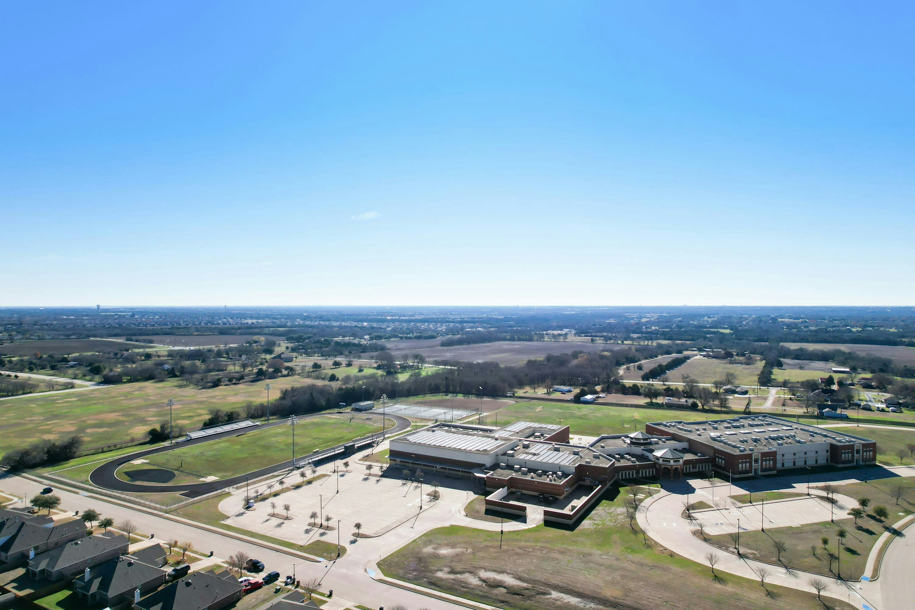 DeSoto School Aerial by Kindred Homes