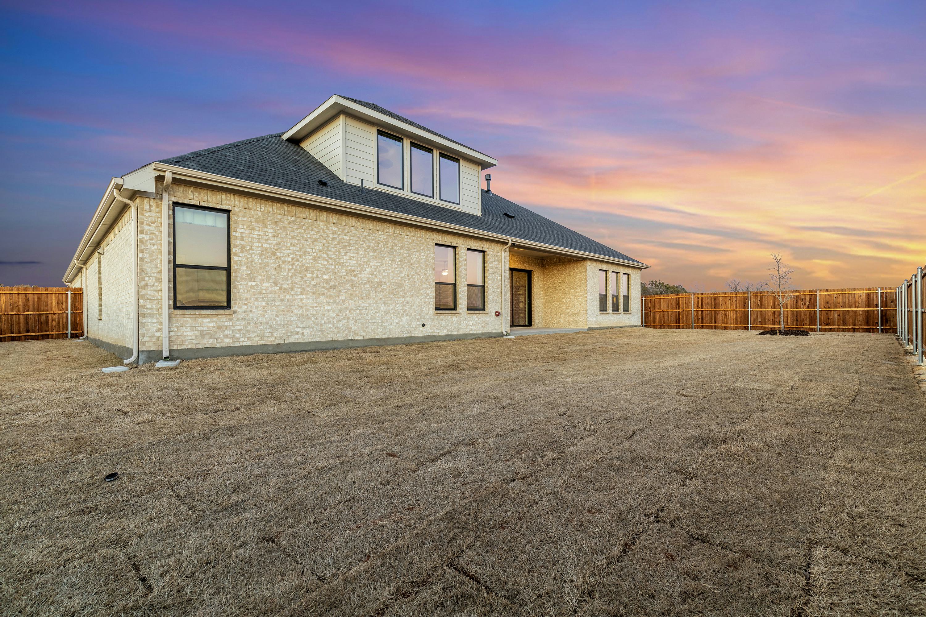 Backyard of Kentsdale Farms home in DeSoto, TX by Kindred Homes