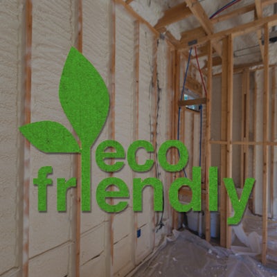 Image of Spray Foam with the text eco friendly overlaid