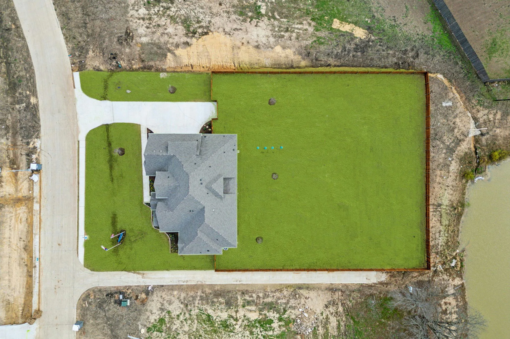 Aerial photo of model home at Hampton Park Estates by Kindred Homes in Glenn Heights