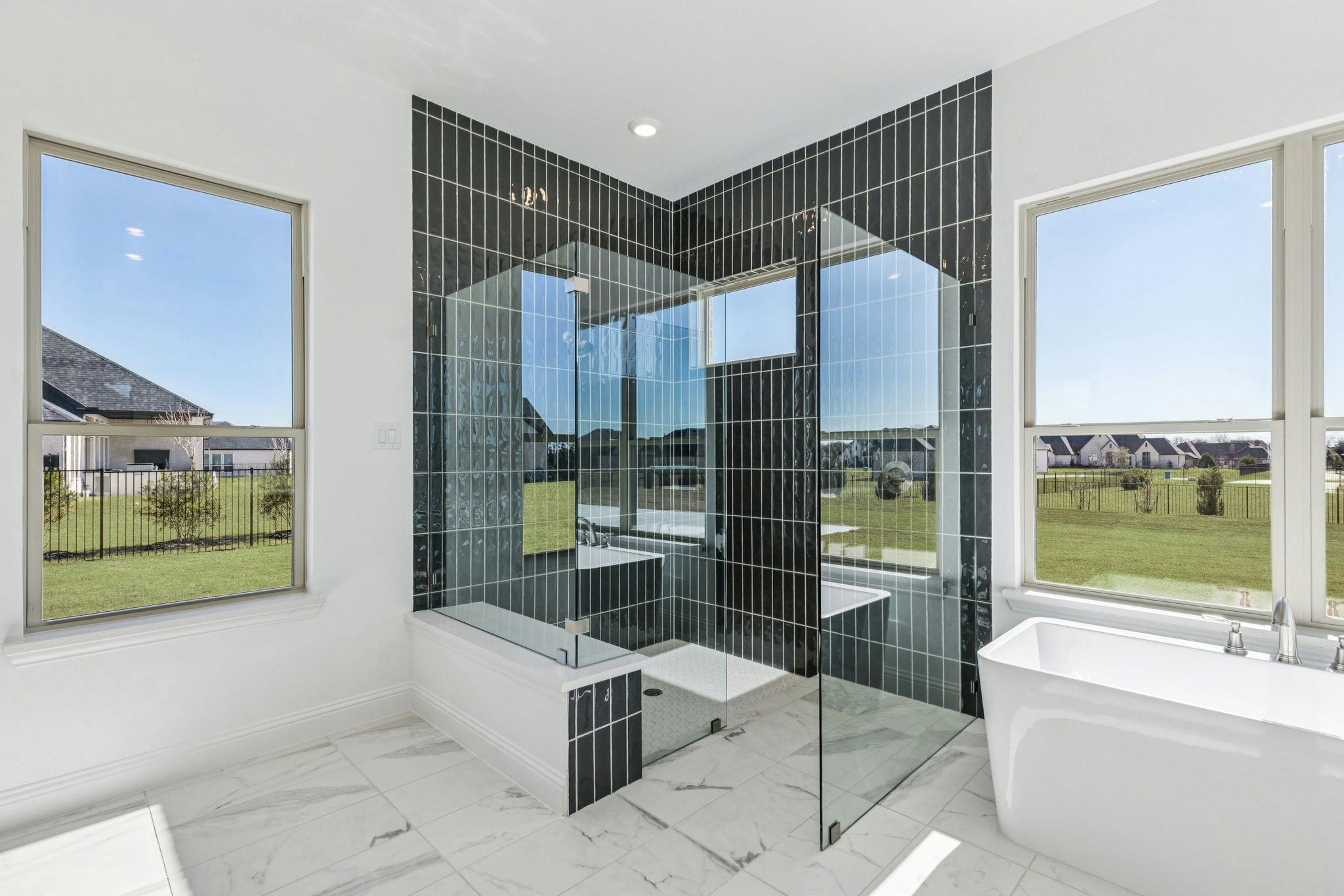 Primary bathroom in the Franklin floor plan by Kindred Homes