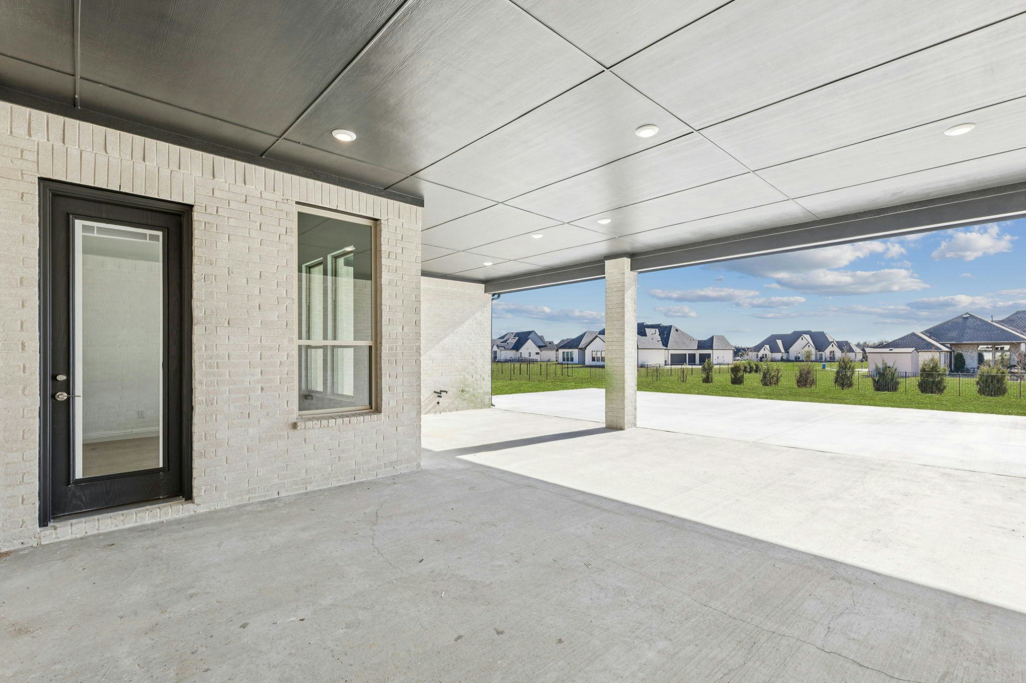 Covered back patio of the Franklin floor plan by Kindred Homes