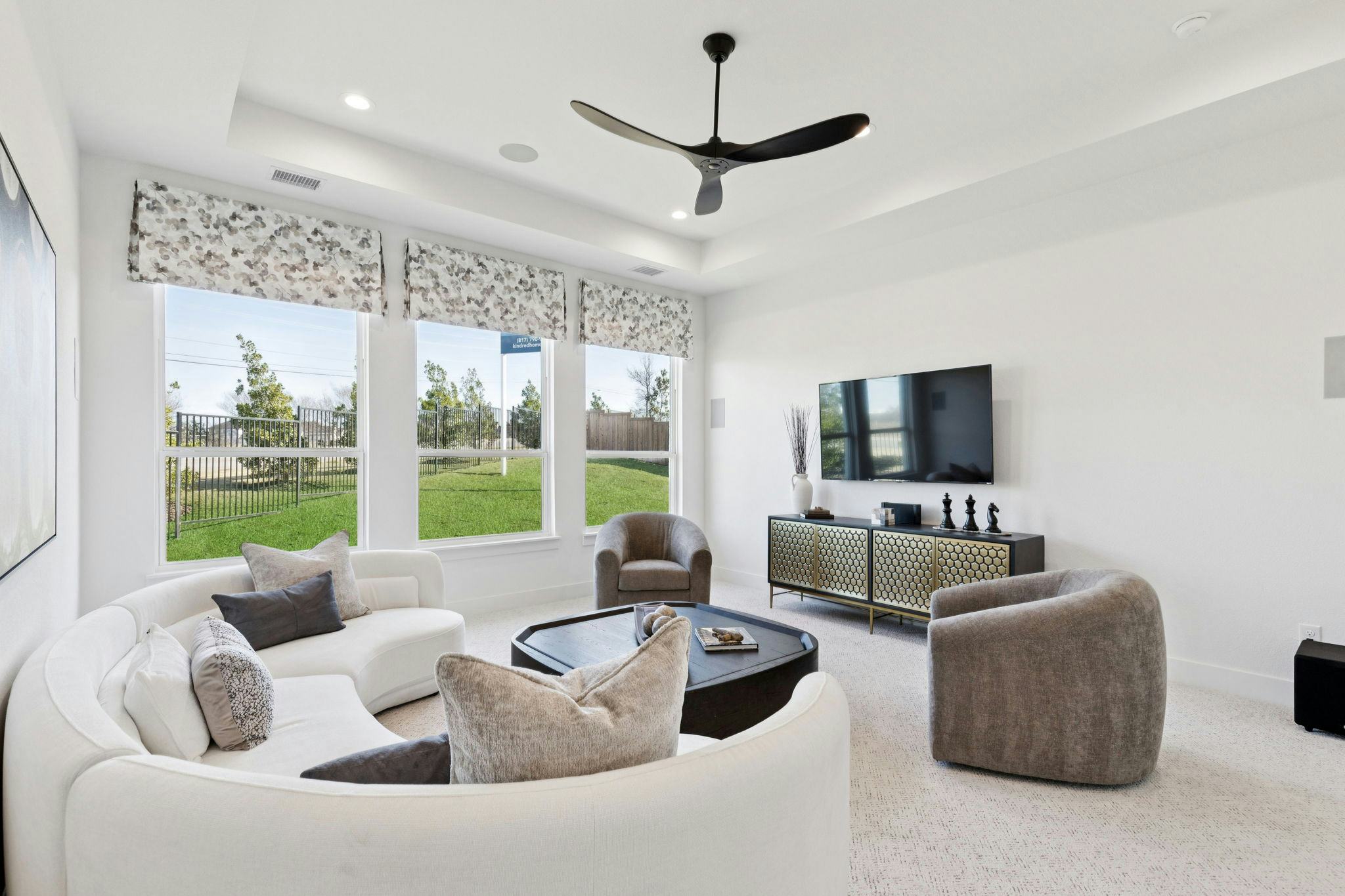 The flex room in the custom model home at The Vines by Kindred Homes