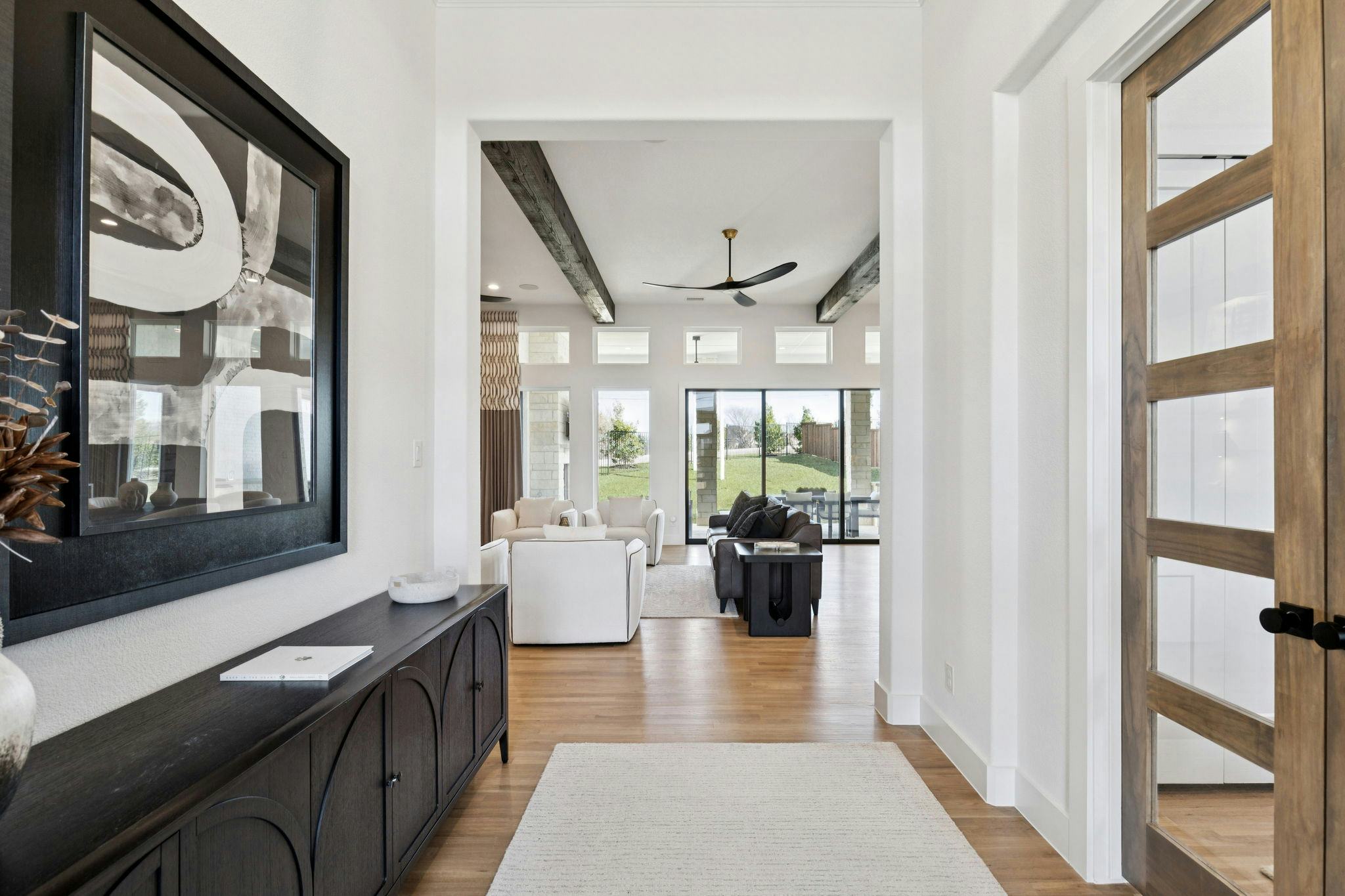 The entry hall of the custom model home at The Vines by Kindred Homes