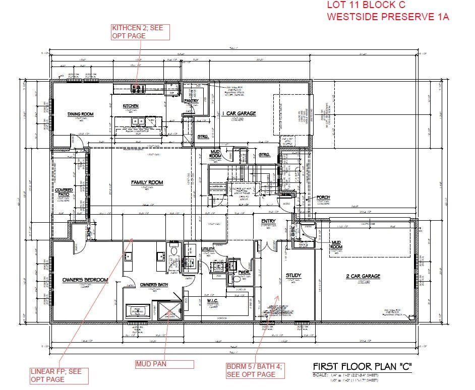 First floor of the Bowie floor plan by Kindred Homes.