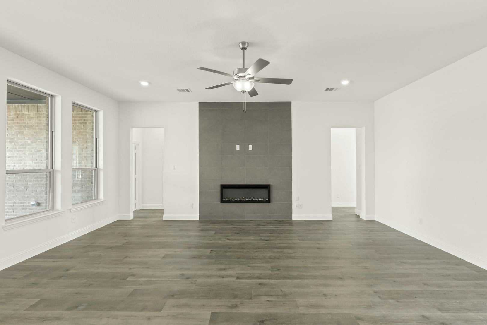 The living room of the Brady floor plan at Berkshire Estates by Kindred Homes