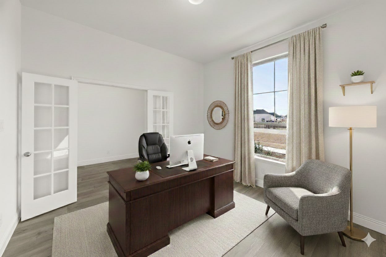 Virtually staged study in the Brady floor plan at Berkshire Estates by Kindred Homes