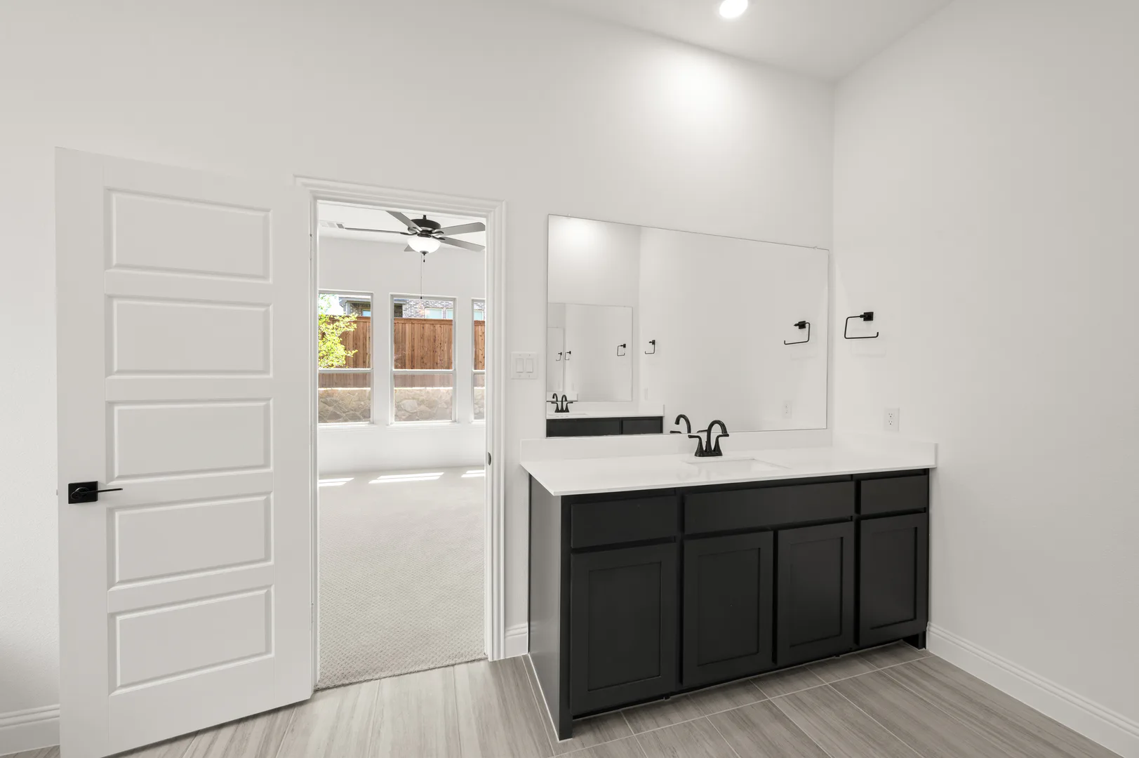 Primary bathroom in available home at Westside Preserve by Kindred Homes in Midlothian