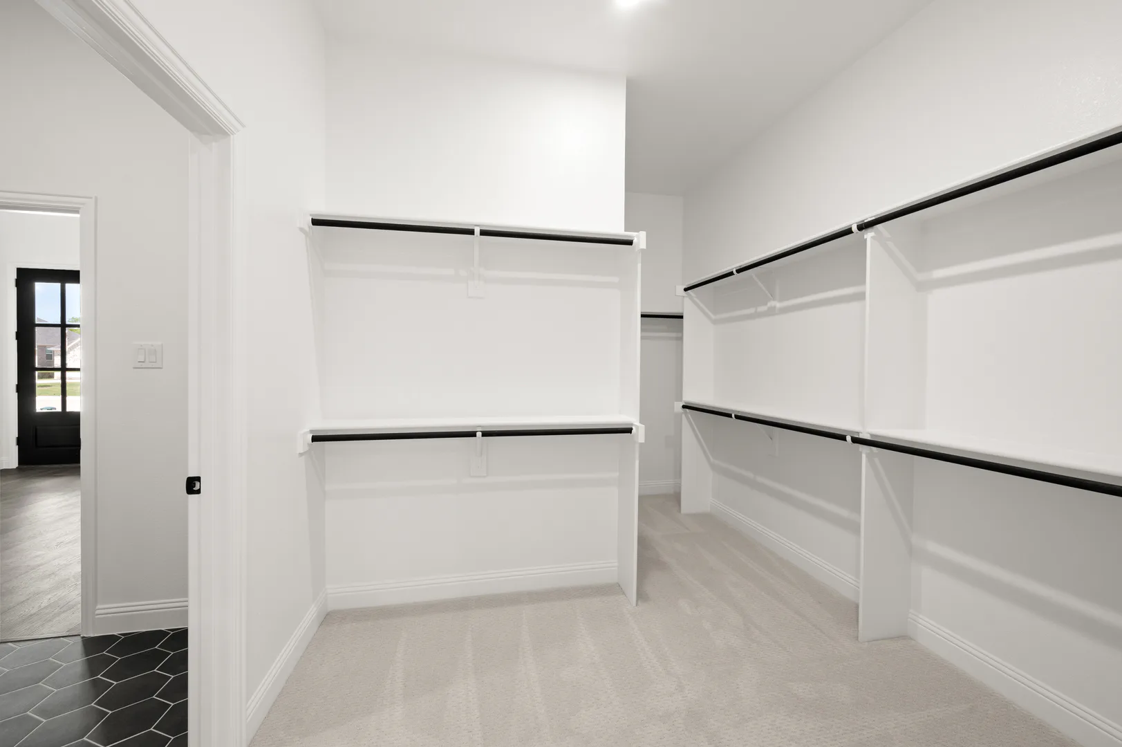 Walk-in closet in available home at Westside Preserve by Kindred Homes in Midlothian