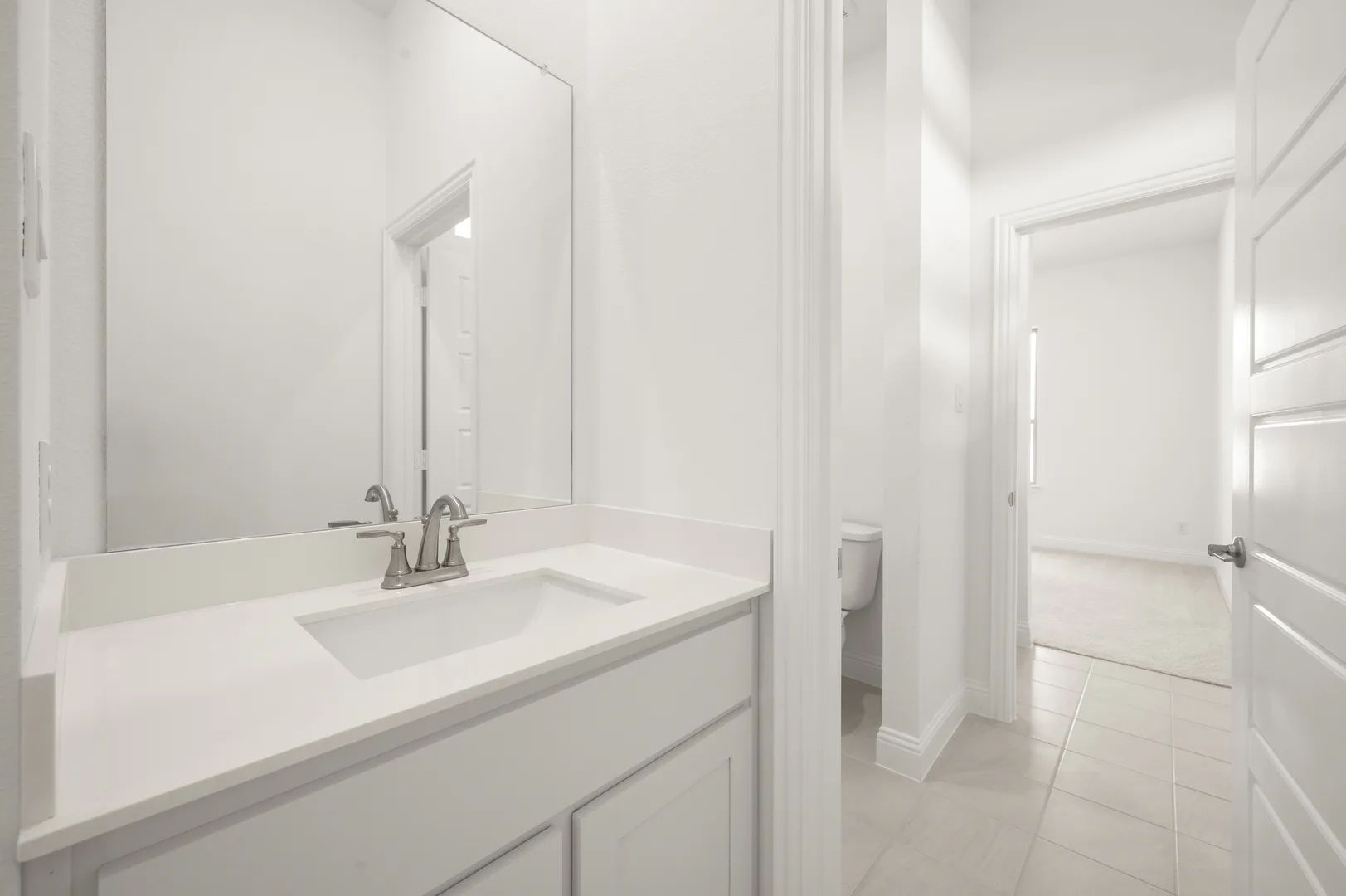 Secondary bathroom in available home at Westside Preserve by Kindred Homes in Midlothian