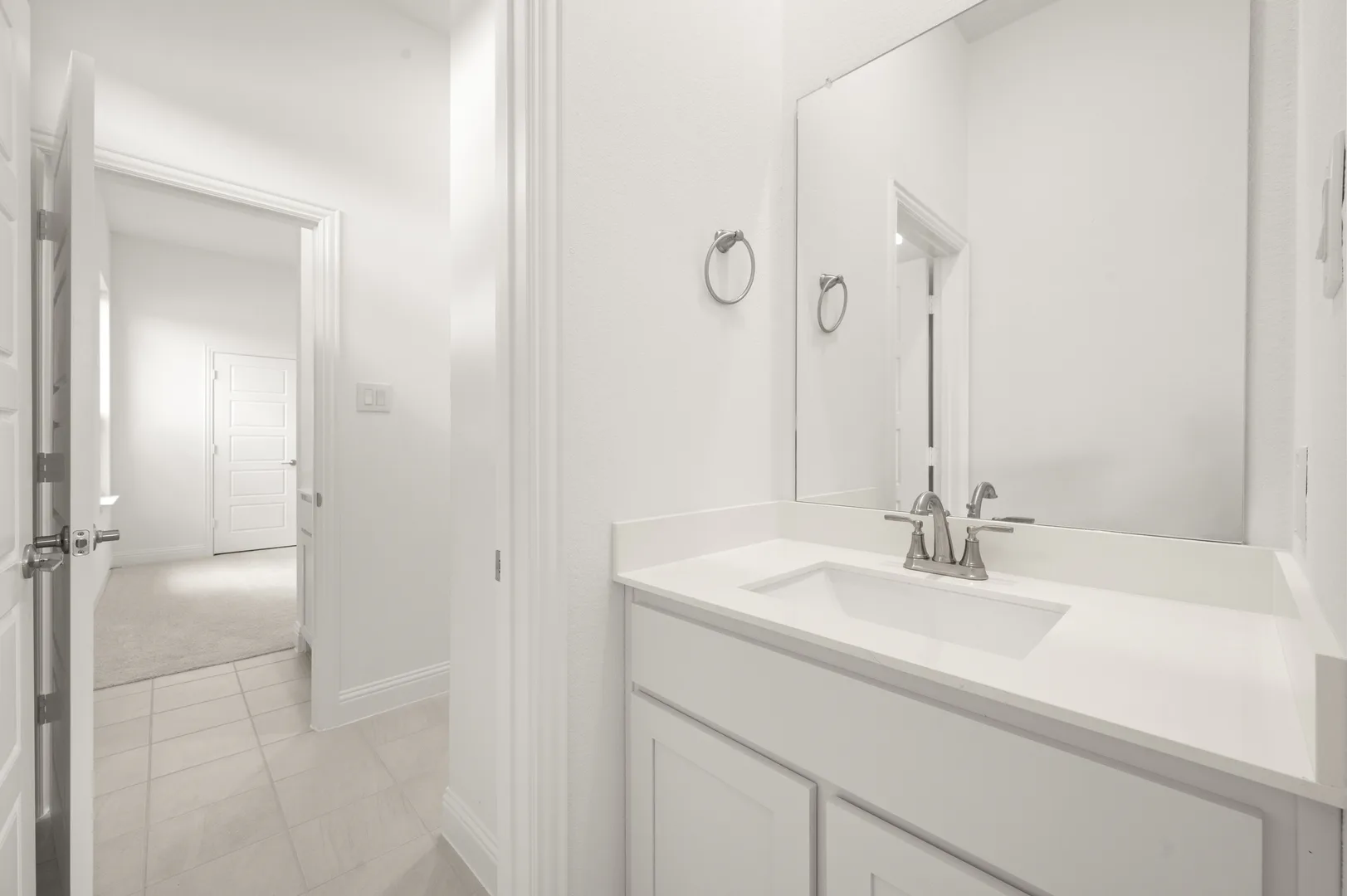 Secondary bathroom in available home at Westside Preserve by Kindred Homes in Midlothian