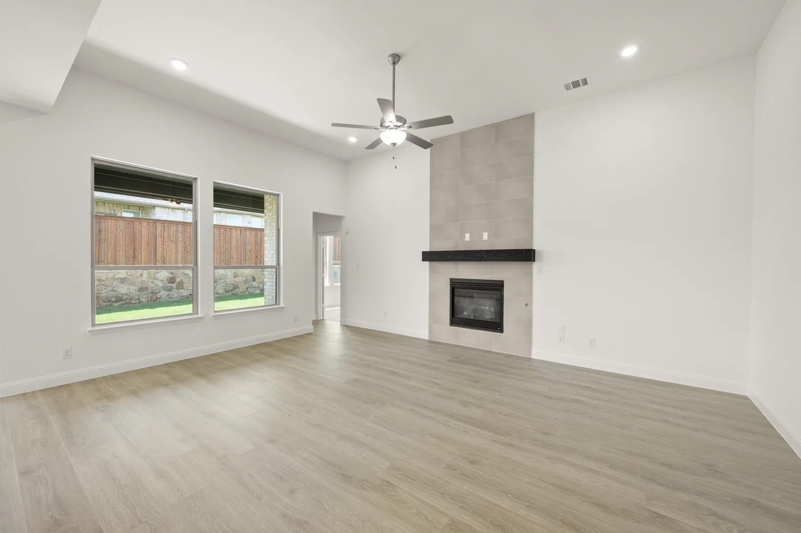 Open concept living room in available home at Westside Preserve by Kindred Homes in Midlothian