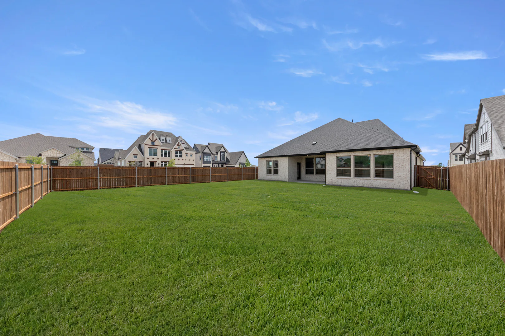 Spacious backyard in available home at Park Trails by Kindred Homes in Forney