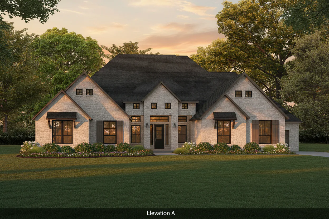 Elevation A of Sperry Plan by Kindred Homes