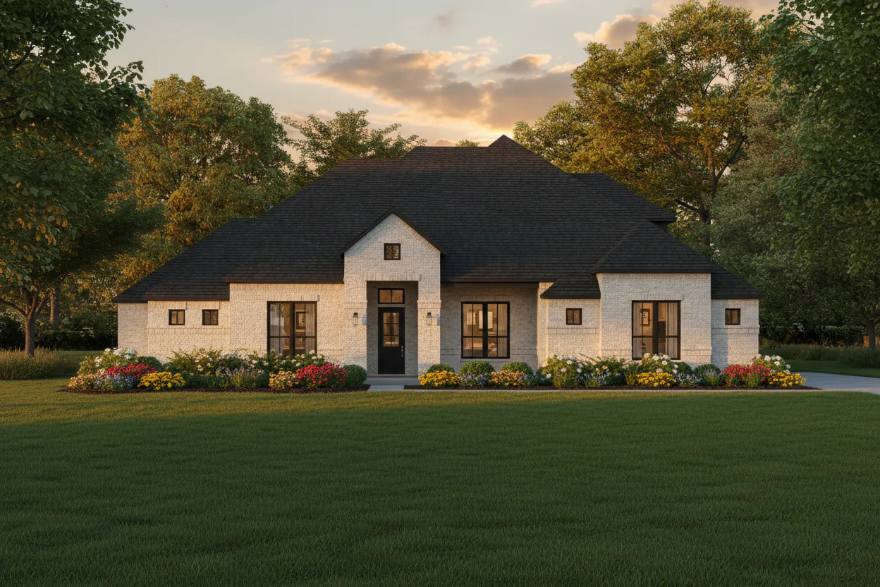 Elevation A of Harris Plan by Kindred Homes