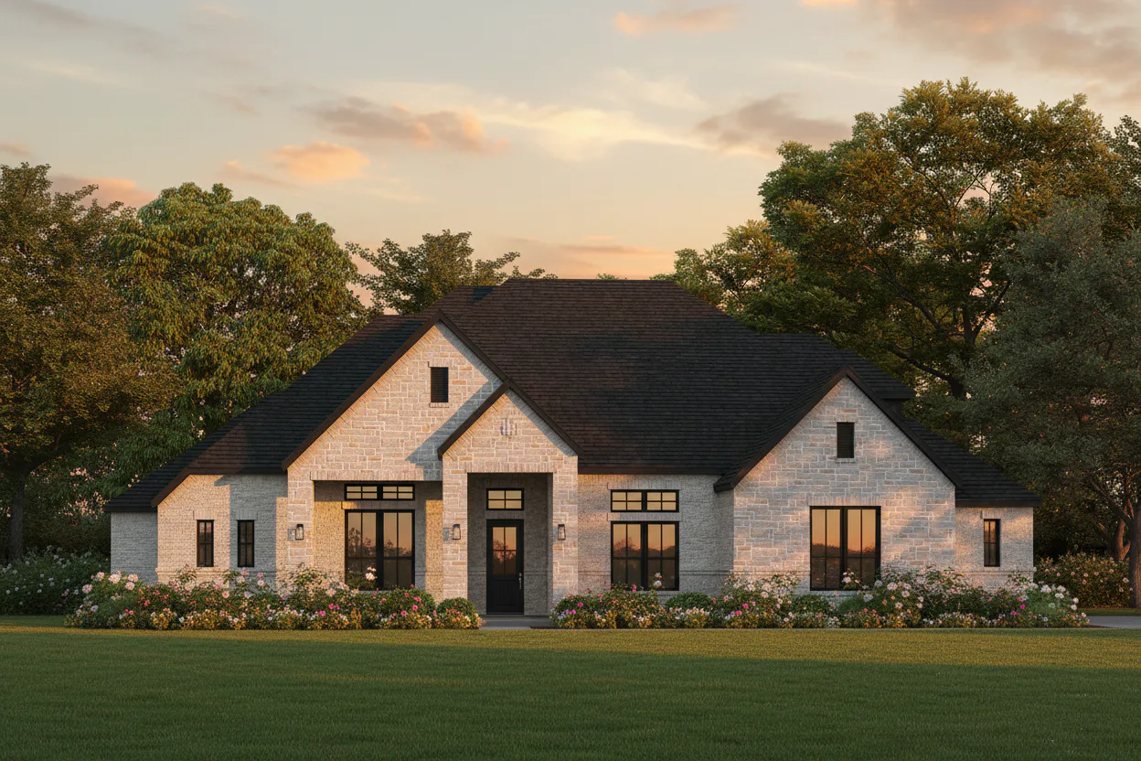 Elevation C of Harris Plan by Kindred Homes