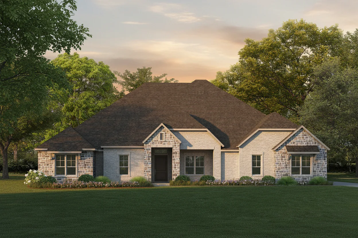 Elevation B of Franklin Plan by Kindred Homes