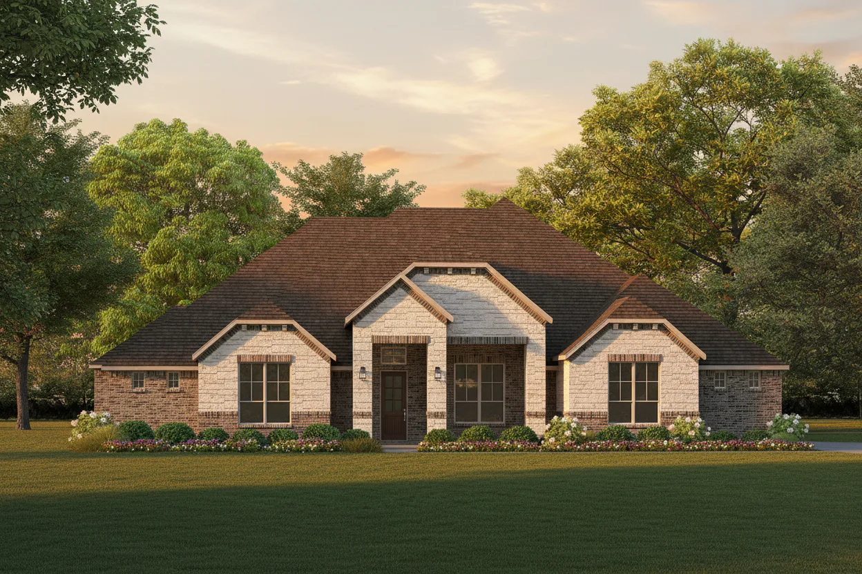 Elevation B of Brooks Plan by Kindred Homes