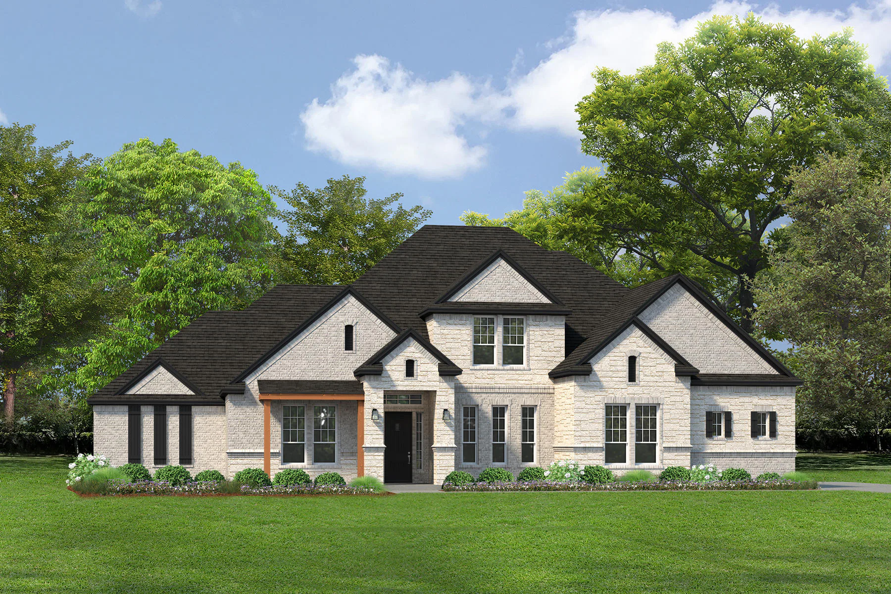 Exterior rendering of the Reid floor plan in Glenn Heights, TX