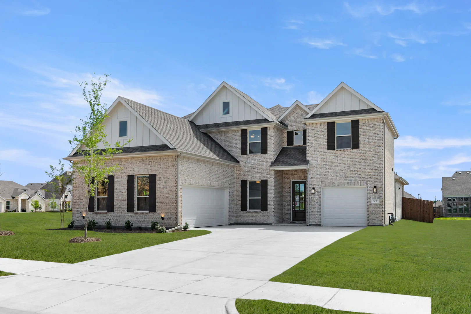 Exterior of a new home available at Park Trails by Kindred Homes in Forney
