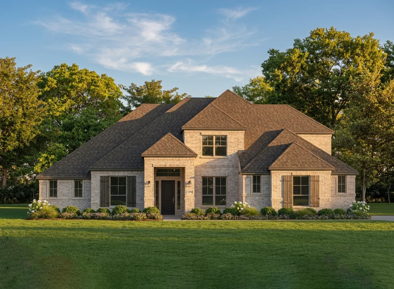 Exterior rendering of a new traditional style home by Kindred Homes