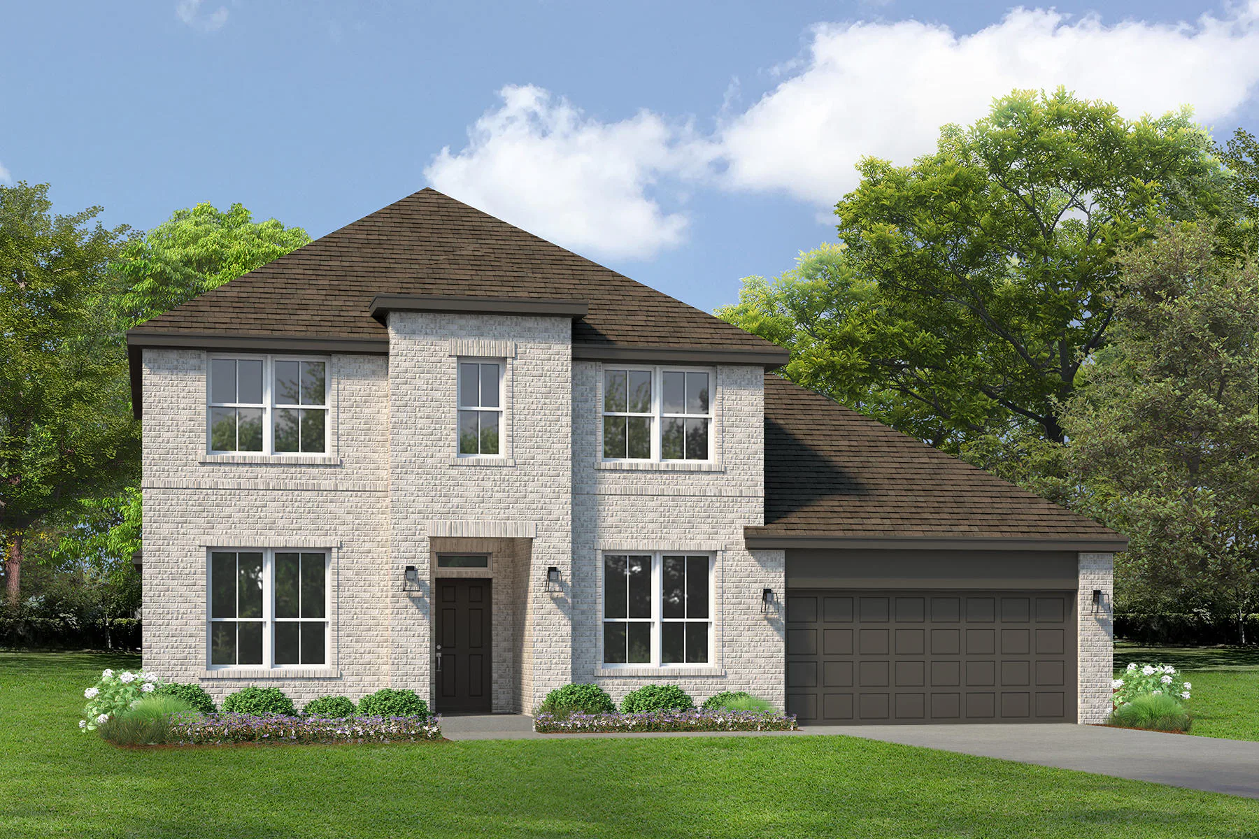 Exterior rendering of a new traditional style home by Kindred Homes