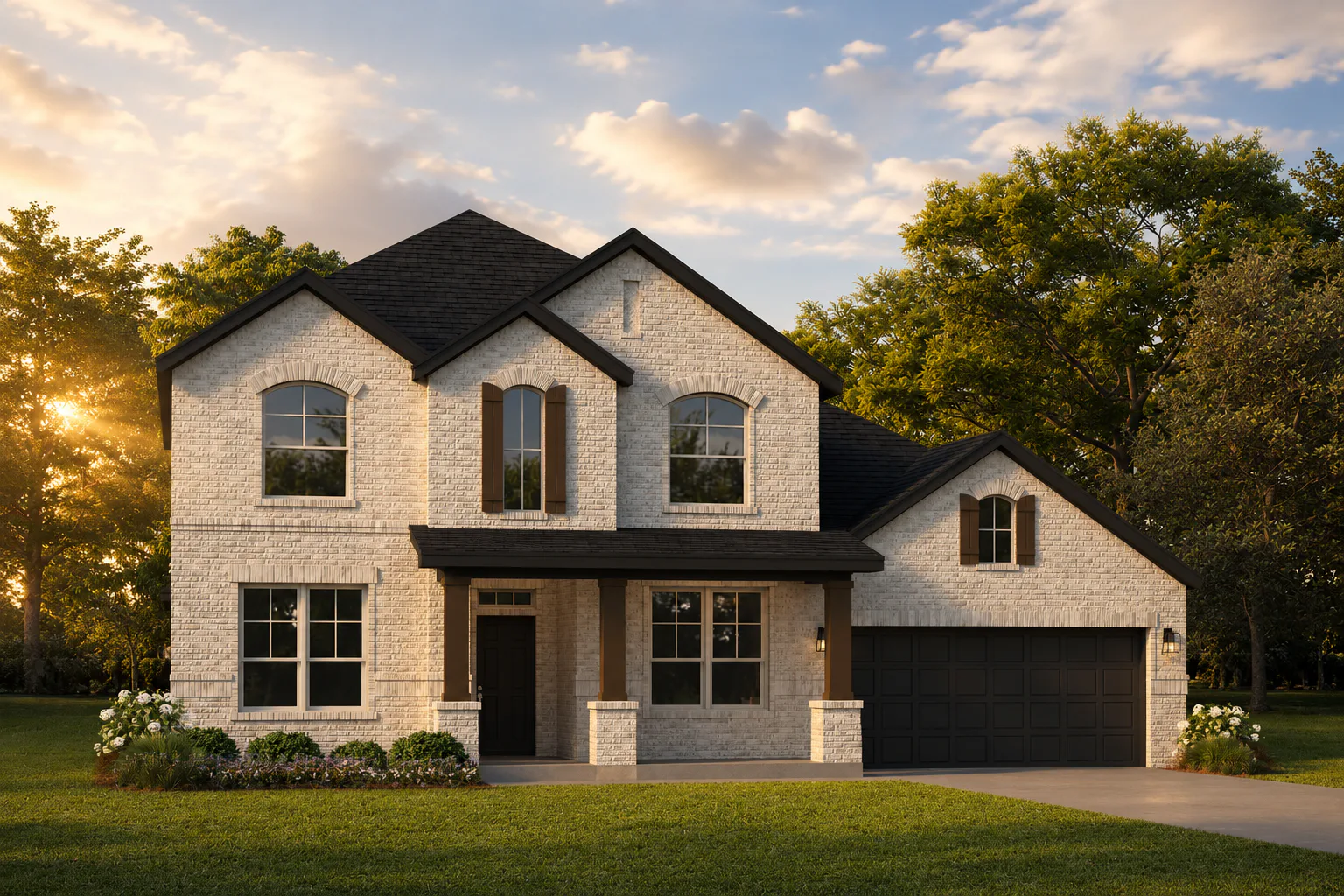 Exterior rendering of a new traditional style home by Kindred Homes