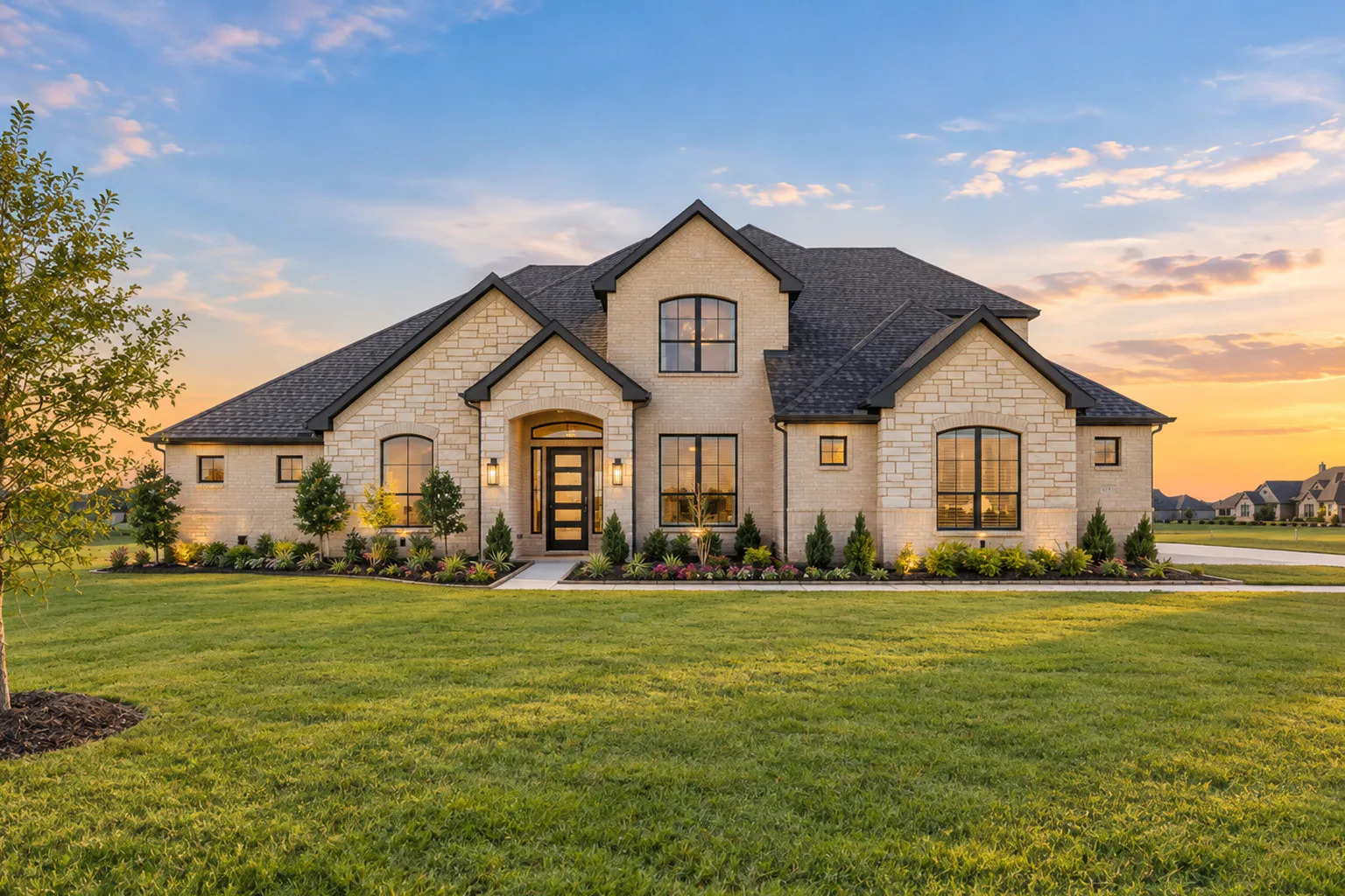 Front view of Berkshire Estates in Mesquite, TX by Kindred Homes
