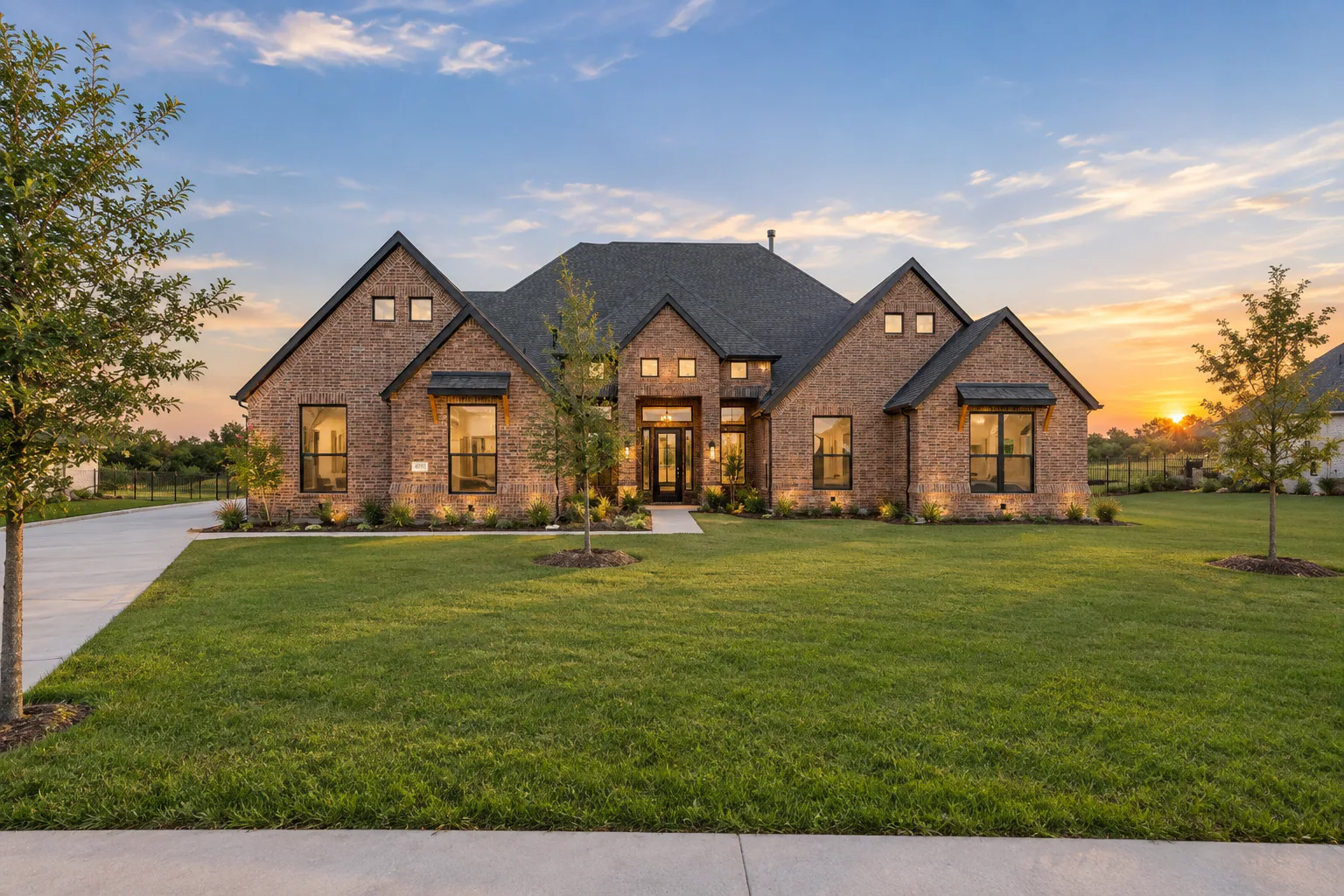 Front exterior of a transitional ranch style home by Kindred Homes