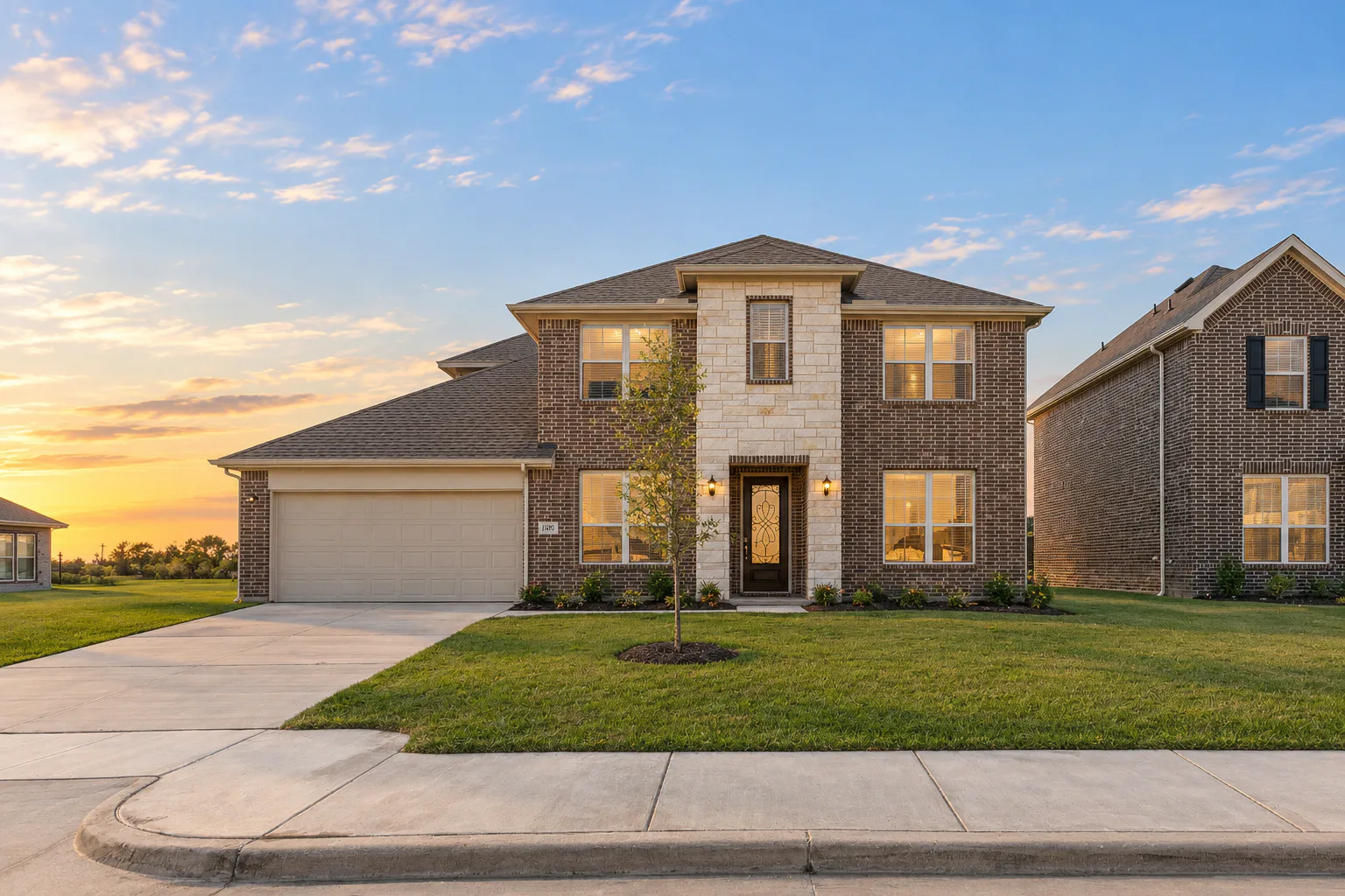 Exterior of a new traditional style home by Kindred Homes