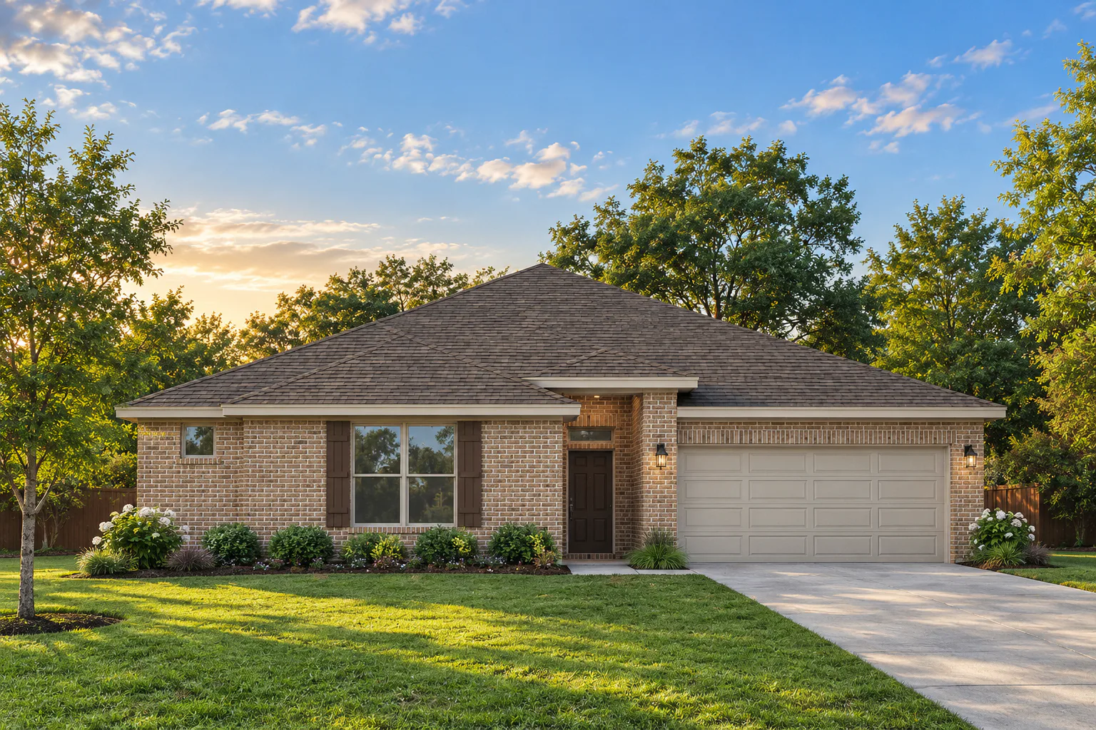 Elevation A of the Bluebonnet Plan by Kindred Homes
