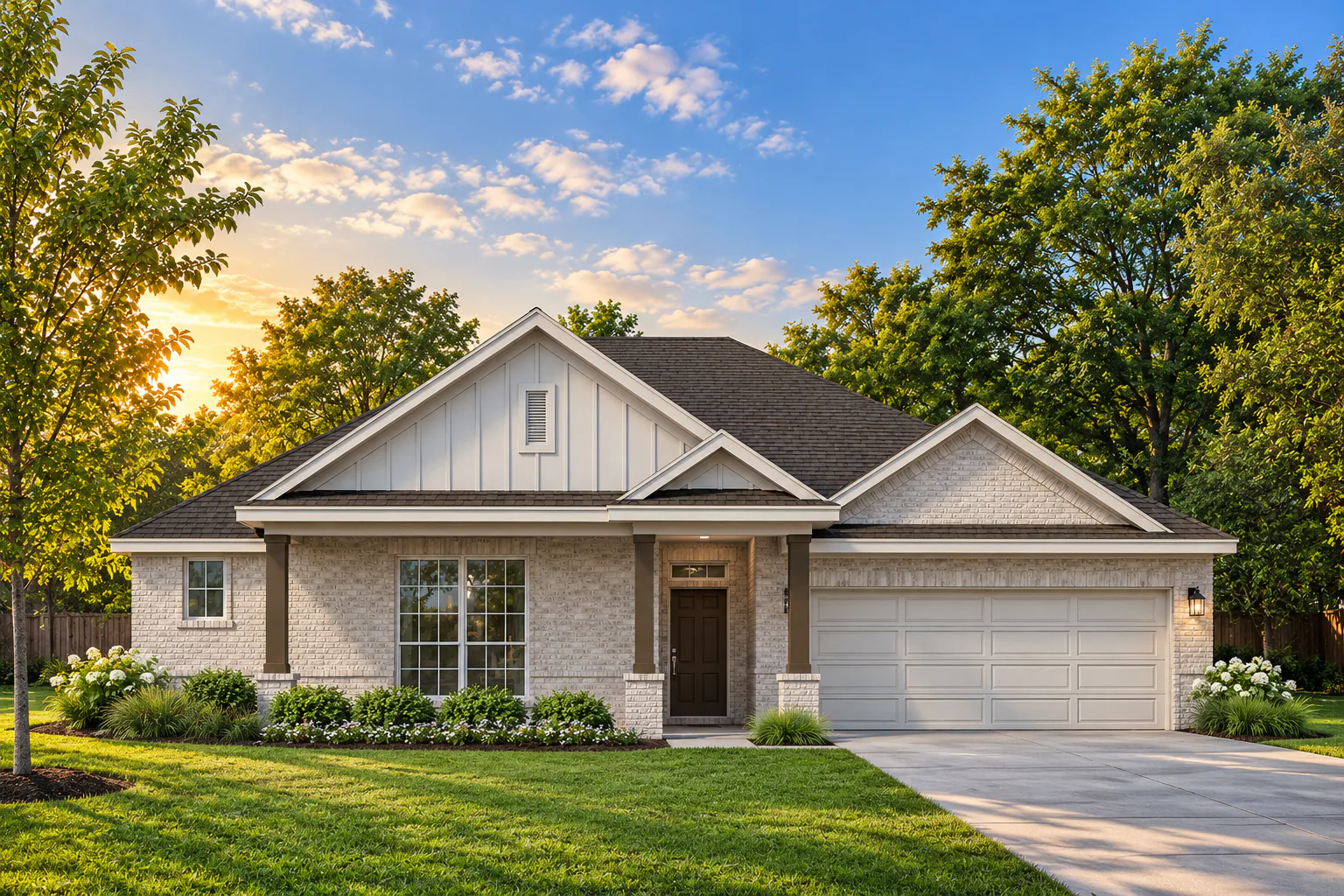 Elevation C of the Bluebonnet Plan by Kindred Homes