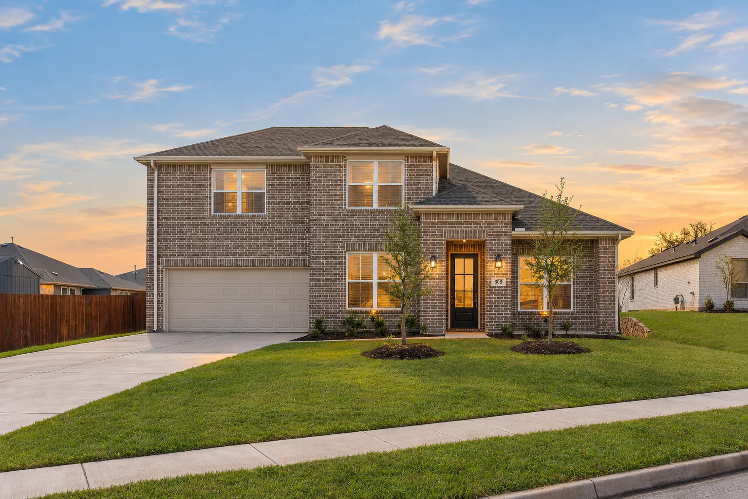 Exterior of a modern farmhouse transitional style home by Kindred Homes