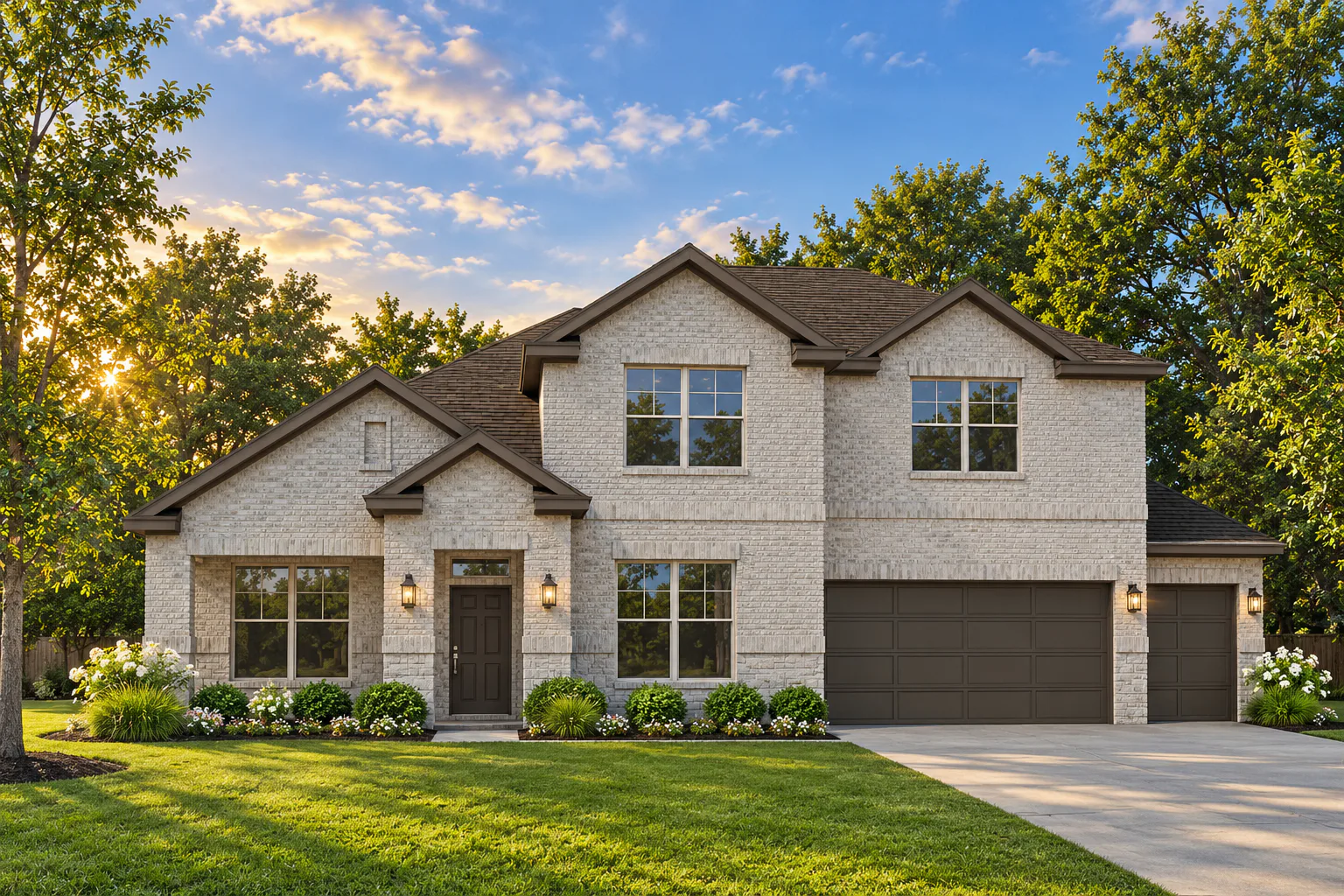 Elevation B with 3 Car Cherry Floor Plan by Kindred Homes