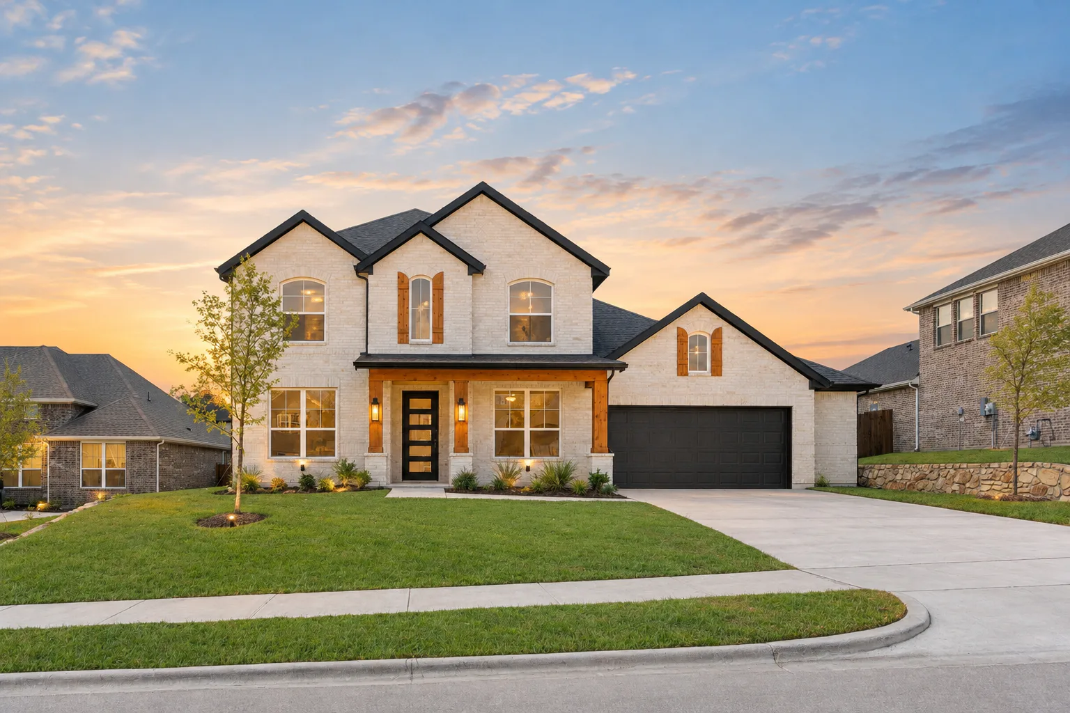 Exterior of a new traditional style home by Kindred Homes