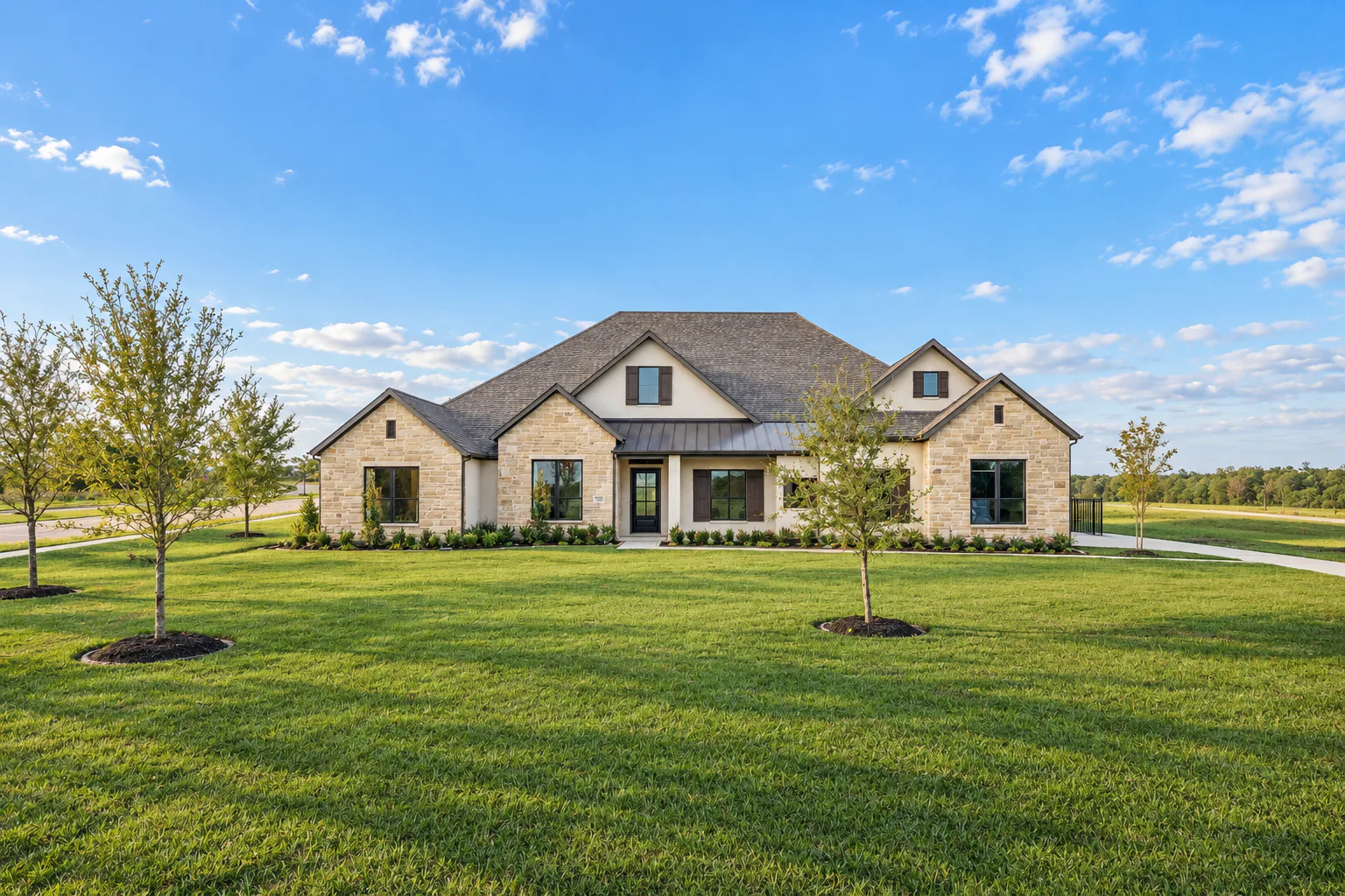 Exterior of model home at Discovery Lakes by Kindred Homes in Rockwall